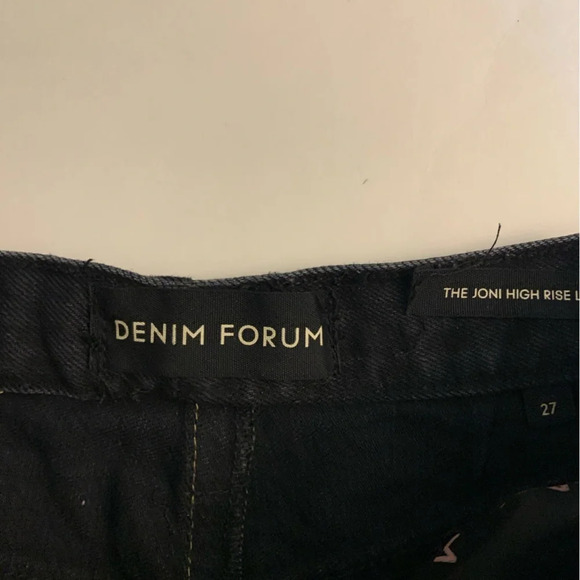 Denim forum the Joni High rise loose distressed black  jeans, size 27 - Picture 6 of 14